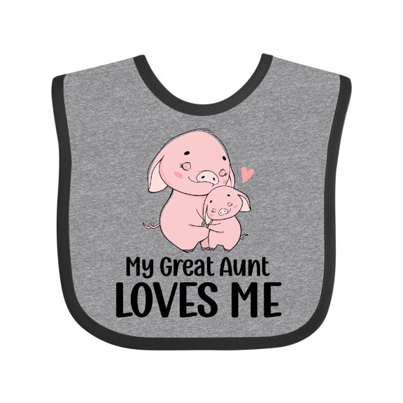Inktastic Pink Piggies My Great Aunt Loves Me Boys or Girls Baby Bib