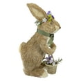 thumbnail image 4 of Northlight Standing Sisal Easter Bunny Rabbit with Flower Crown and Basket Decoration - 15", 4 of 5