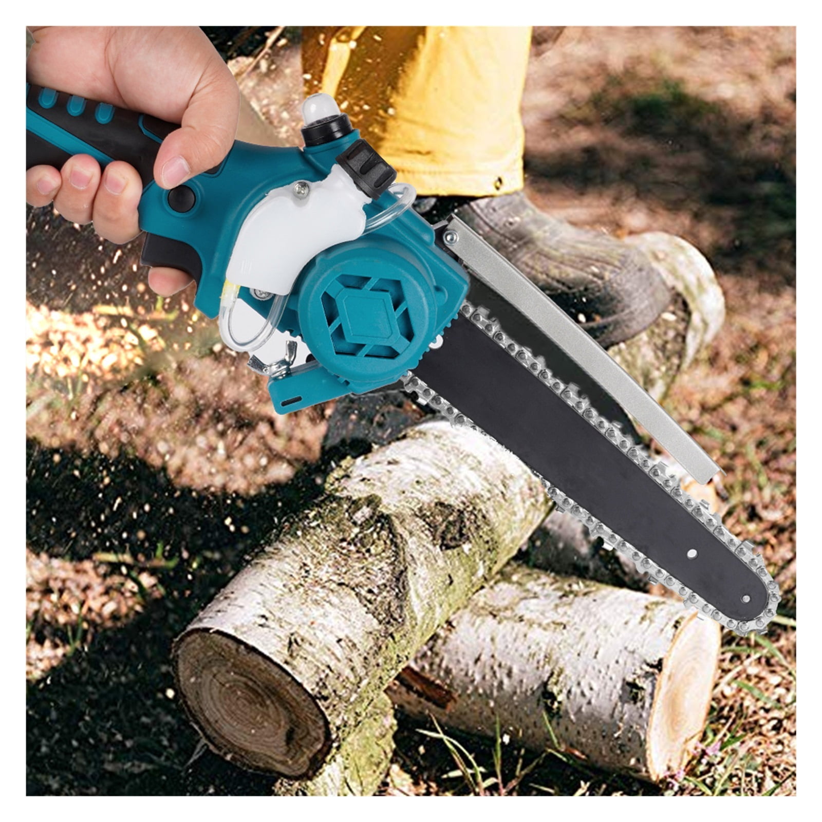 8 Inch Brushless Electric Saw 2000W High Power Cordless Chainsaw Garden Cutting Trimming Tool Chainsaw ,2 IN 1 Trimmer & Edger