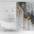 thumbnail image 4 of 60x72 Inch Shower Curtains for Bathroom Grey White Marble Fabric Bath Curtain Decor Ink Painting Abstract Modern Waterproof Restroom Curtains Shower Set Accessories with 12 Hooks 60 Inch, 4 of 6