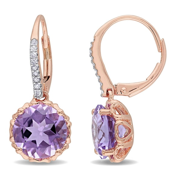 Everly Women's Amethyst 10k Rose Gold Earrings
