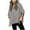 Gray, variant on ABATAB Oversized Hoodie for Women Casual 3/4 Sleeve Drawstring Hooded Sweatshirts with Pockets Loose Fit Side Slit Pullover(X-Large,Gray)