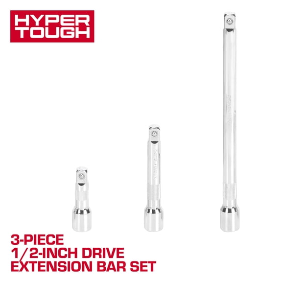 Hyper Tough 1/2-inch Drive Extension Bar Set, 3, 5, & 10-inch