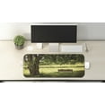 thumbnail image 2 of Tree Computer Mouse Pad, Wooden Bench Under Shady Big Tree in the National Park Fresh Tranquil Scenery, Rectangle Non-Slip Rubber Mousepad Large, 31" x 12" Gaming Size, Green Brown, by Ambesonne, 2 of 2