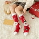 thumbnail image 1 of Calcetines navideños de polar hasta la rodilla para mujer | Forro polar coral extra grueso y cálido | Medias festivas con estampados de Papá Noel, muñeco de nieve y reno | Medias de invierno, 1 of 5