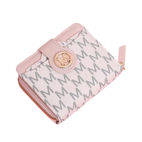 Printed Letter Bifold Wallet Compact Short Wallet With Multiple Card Slots For Outdoor Trave