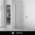 thumbnail image 4 of Fine Fixtures Single Fixed Glass Shower Panel - Clear Tempered Full Frame Shower Glass Door 34" W X 74" H Polished Chrome Finish, 4 of 11
