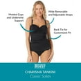 thumbnail image 4 of Coco Reef Women's Charisma Tie-Back Ruched Pleated Tankini Top (40DD, Black), 4 of 6