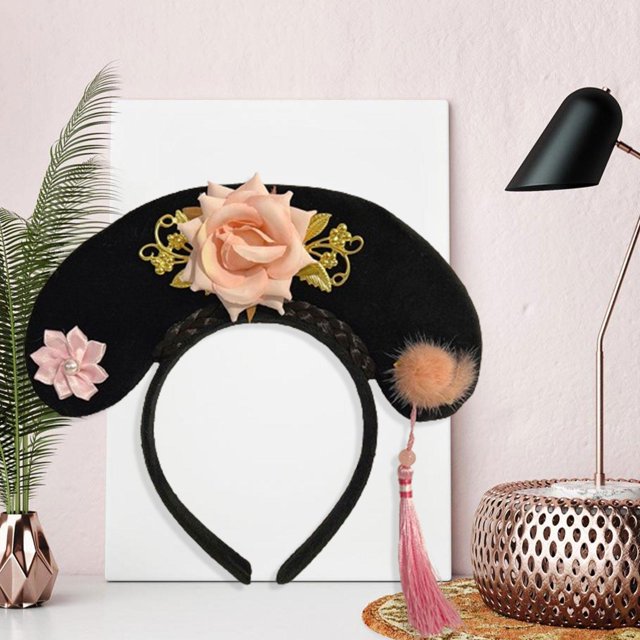 Diadema Qing china perfecl con flores para disfraz