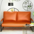 thumbnail image 7 of AWQM Industrial Sleek Faux Leather Loveseat, Gray, 7 of 7