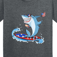 thumbnail image 4 of Inktastic Fourth of July Shark Surfing Youth T-Shirt, 4 of 5