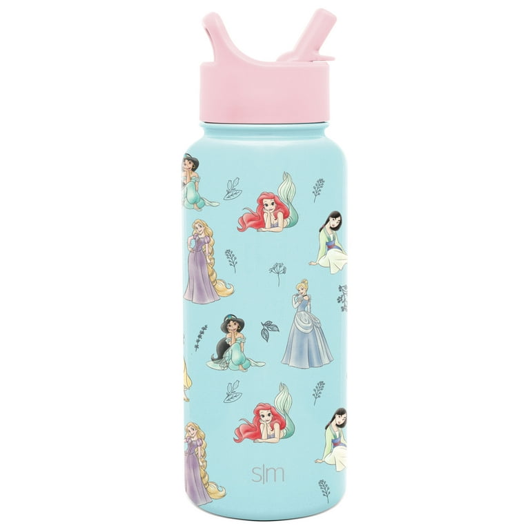 Simple Modern Disney Princesses Kids Water Bottle with Straw Lid