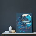 thumbnail image 5 of Sikiie Blue Iceberg Leaf Wolf Print Canvas Decorative Hanging Painting, Anti-shrinkage Hanging Frame, Suitable for Home, Office Wall Decorations, 5 of 6
