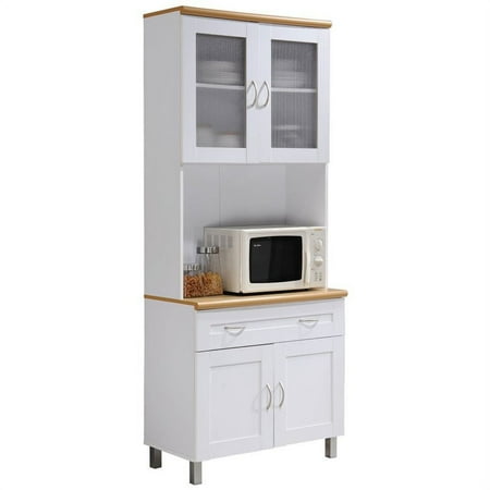 Pemberly Row 79 x 32 x 17 Kitchen Cabinet with Open Storage and Drawer White