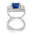 thumbnail image 4 of LaRaso & Co Trio His Her Wedding Rings Set Silver Blue Engagement Wedding Bands Women Men, 4 of 8