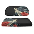thumbnail image 2 of Pzuqiu Sea Turtle & Peony Golf Cart Seat Cover Set - 2-Piece Stretchable Washable Protector - Fits Most 2-Seater Ezgo, Club Car & Yamaha Carts, 2 of 9