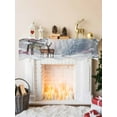 thumbnail image 2 of Christmas Reindeer Mantel Scarf Fireplace Decorations for Living Room, Snowy Forest Winter Trees Pink Sunset Lake Fireplace Mantel Scarf Cover Runner for Thanksgiving/Christmas Decor 70"x17", 2 of 6