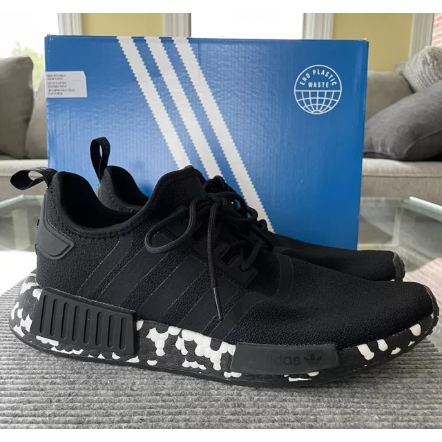 Adi - das NMD R1 GZ4306 Black White Confetti Track Tennis Shoe Sneaker Parley 10
