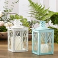 thumbnail image 5 of Kate Aspen Medium Decorative Lanterns - Set of 24 - Luminous Blue Metal Lantern Tealight Candle Holders Centerpieces for Wedding, Home Decor and Party - 6.3" H (8.9" H with Handle), 5 of 7