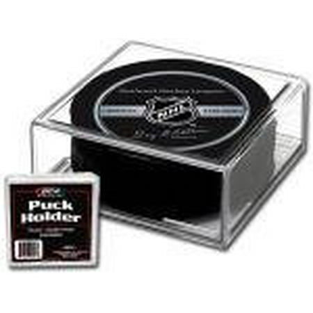 Single Hockey Puck Display Case - Plastic 2-Piece Square Hockey Puck Holder