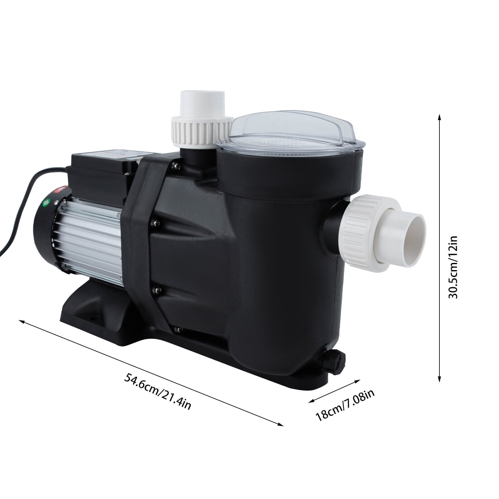 1.5 HP Ground Pool Pump, Black 1100W Powerful Self Primming Swimming Pool Pumps, Pool Pump with Timer Floor Mount
