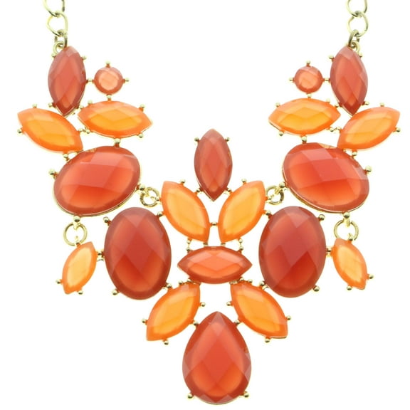 Mi Amore Necklace-Earring-Set Gold-Tone/Orange