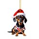 thumbnail image 2 of 1pc Christmas Hat Dog Dachshund Dog Christmas Tree Decoration Pendant Acrylic Flat Gift Decoration Pendant, 2 of 6