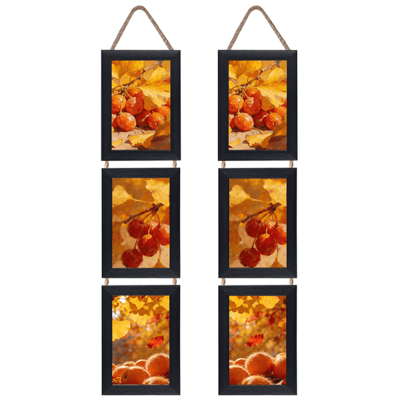 4x6 Collage Triple Picture Frames, Black