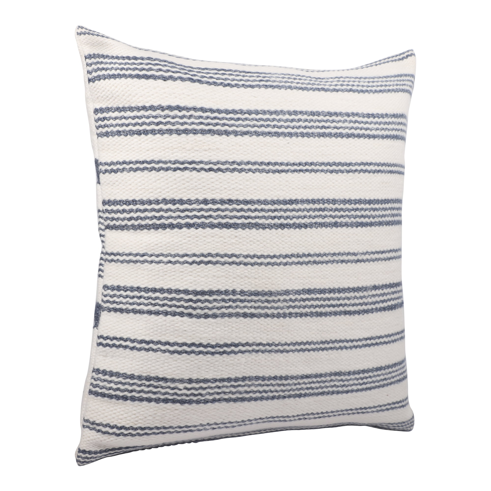 Ox Bay Petra 20" x 20" Navy/White Striped Reversible Indoor/Outdoor Adult Decorative Throw Pillow