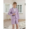 thumbnail image 3 of Lycody Boys Formal Slim Fit Toddler Suit Set for Kids and Teen Tuxedo Suit 2 Pieces Patch Pockets Suit Jacket and Shorts Set for Boys for Wedding Graduation Outfit, 3 of 7