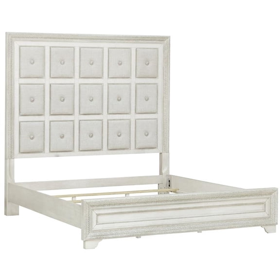 Camila Queen Fabric Upholstered Bed in Creamy White by Pulaski Furniture