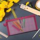 thumbnail image 4 of Zipper Bag With Color Mesh File Bag Transparent Zipper Style Storage Material Bag Pen Bag, 4 of 4