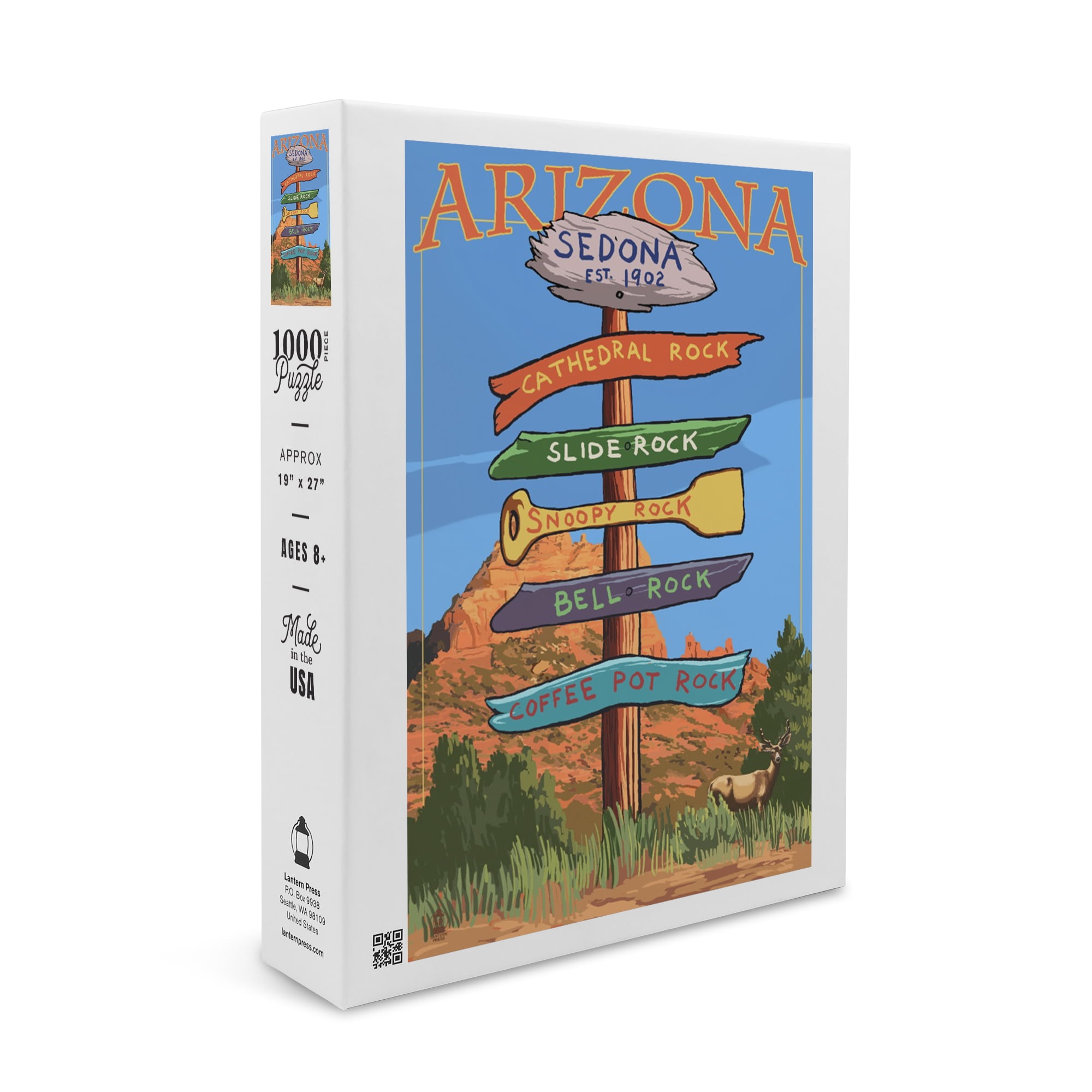 Sedona Arizona, Destination Signpost (Rock List) (1000 Piece Puzzle, Size 19x27, Challenging