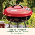 thumbnail image 5 of Cuisinart 14" Portable Charcoal Grill, Tabletop Outdoor Small Grill with Locking Lid and Dual Vents, Chrome Plated Travel Size BBQ Perfect for Camping, Tailgates, Cookouts, Red, 5 of 9