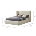 thumbnail image 3 of Queen Size Cream Platform Bed Frame 46" High Headboard Tall Upholstered Bed, 3 of 14