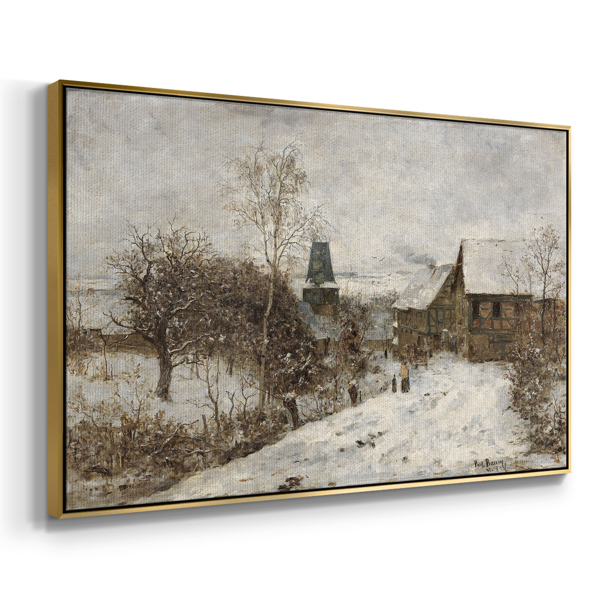 Vintage Landscape-CCLXXXVI By Wexford Home Framed in Gold Wood Gallery Wrapped Canvas 25 in. x 37 in.
