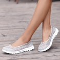 thumbnail image 3 of Dakaela Women's Slip on Loafer Shoes Mesh Ballet Flat Nurse Walking Sneakers with Memory Foam Grey 9, 3 of 6