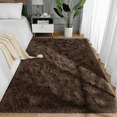 thumbnail image 2 of Nefoso Shag Area Rug,5ft x 7ft Soft Fluffy Area Rugs for Living Room Bedroom Decor Carpet, Dark Brown, 2 of 4