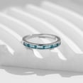 thumbnail image 3 of 4x2mm Baguette-Cut Lab-Created Emerald Channel-Set Half Eternity Wedding Band Ring in 925 Sterling Silver – Elegant Design for Women, 3 of 10