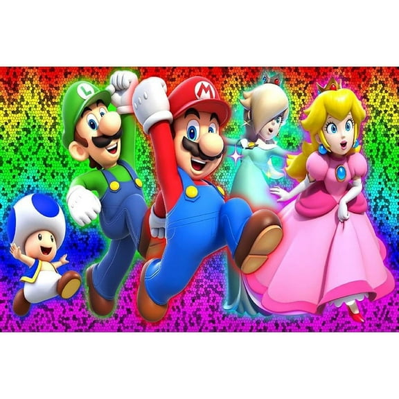 Mario Nintendo DIY 5D Diamond Digital Painting Kit Crystal Rhinestone Embroidery Cross-stitch artwork Crafts Canvas wall decoration Birthday gift 12 X 16 inches