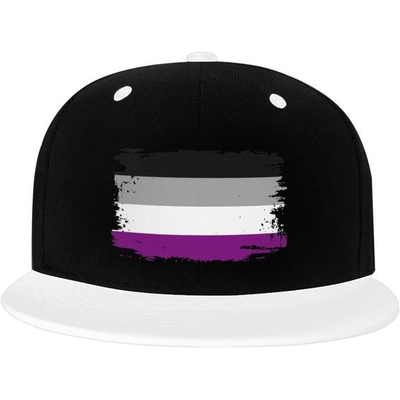 Asexual Pride Flag LGBT Gifts Trucker Hat Baseball Cap Women Men Dad Hat Adjustable Snapback Hat Cowboy Hat White