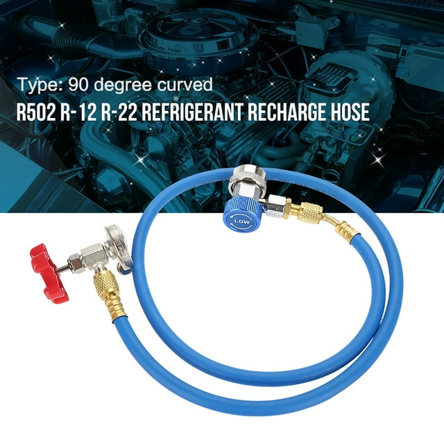 AC Recharge Hose With Gauge, Fast Disconnect Universal High Accuracy Secure 3.3ft Long Refrigerant Recharging Hose For Air Conditioning