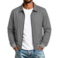 thumbnail image 2 of Gealkoca Mens Lightweight Jackets Casual Light Track Jacket for Men Fall Zip Work Dress Business Coat Men's Solid Color Long-sleeved Jacket, 2 of 8