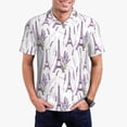 thumbnail image 2 of Balery Lavender Flowers Printed Men’s Short Sleeve Polo Shirt, Midweight Men's Shirt,Golf Polo shirts -Small, 2 of 8