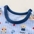 thumbnail image 3 of SonxaHe Infant Girl Boy Outfits Cartoon Prints Short Sleeve Shirt Shorts Kids Sleepwear Satin Silk Loose Outfit Set Blue,Sized 12-18 M, 3 of 6