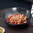 thumbnail image 2 of Iron Wok, Chinese Wok with Double Ear Handle, Traditional Old-Fashioned Iron Pan, Diverse Culinary Styles, Cookware, 2 of 6