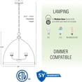 thumbnail image 4 of 20" 4-Light Farmhouse Pendant Light, Gray Oak Wood Style + Galvanized Black Finish, 4 of 4