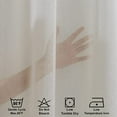 thumbnail image 3 of 3S Brother's Cream Linen Look Extra Long Set of 2 Panels Sheer Curtains Rod Pocket & Back Tab Home Décor Window Custom Made Drapes 10-30 Ft. Long -Made in Turkey Each Panel (100"W x 108"L), 3 of 6