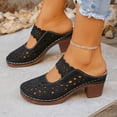 thumbnail image 5 of Wensltd Women's Summer Sandals Casual Solid Color Block Heel Slide Sandals Square Toe Comfort Outdoor Daily Walking Sandals, 5 of 9