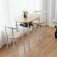 thumbnail image 3 of Patiojoy 3 PCS Kitchen Dining Set Compact Bistro Pub 2 Chairs & Table Tan, 3 of 5